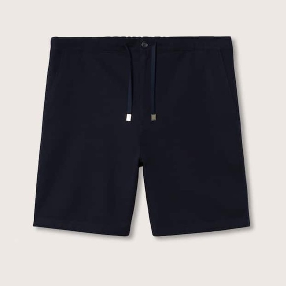 MANGO Drawstring Cotton Linen Bermuda short - NWT - Picture 7 of 10